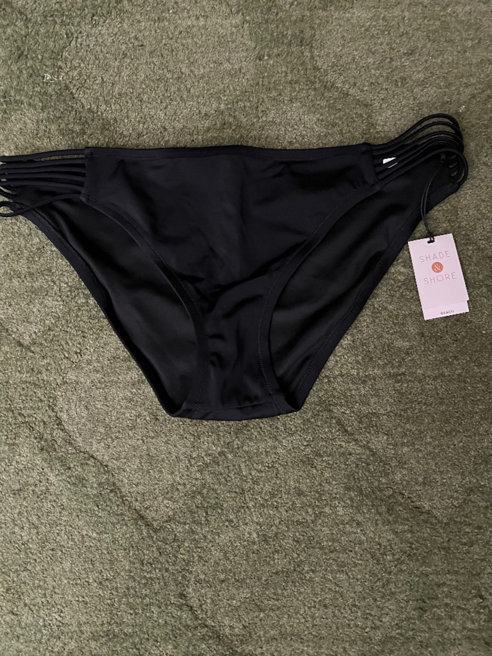 NWT Shade & Shore Black Bikini Bottoms Size L